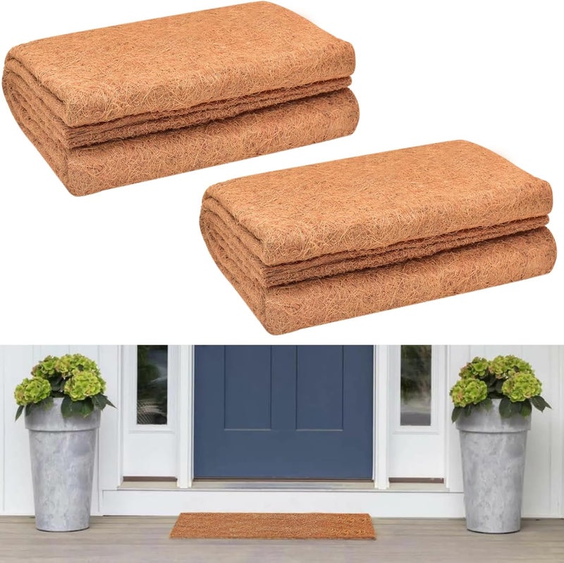 Halatool 2 Pack 32x80x0.28 Inch Thickened No-Slip Snow Melting Mats-Wide Natural Coconut Fiber Roll Waterproof Outdoor Carpet Mat for Front Door, Stairs, Porch - Image 1